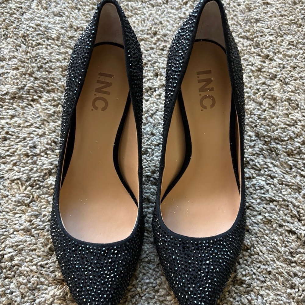 INC International Concepts Black Sparkly Heels, shoes